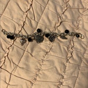 Black and silver heart bracelet